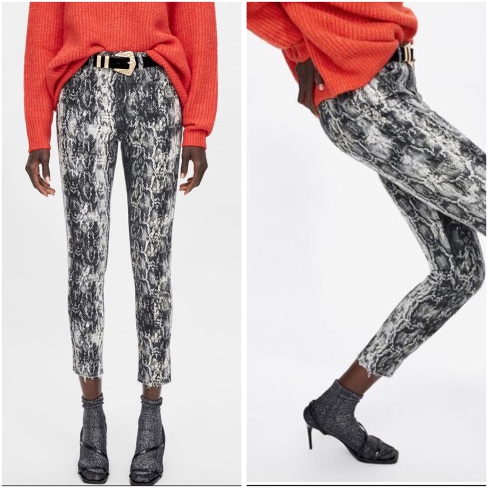 Zara Black and White Skinny Jeans